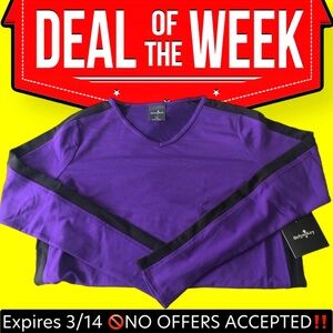 🔥🆕 Belyn Key Track Shirt purple and black V-neck size small